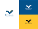 A blue and yellow logoDescription automatically generated